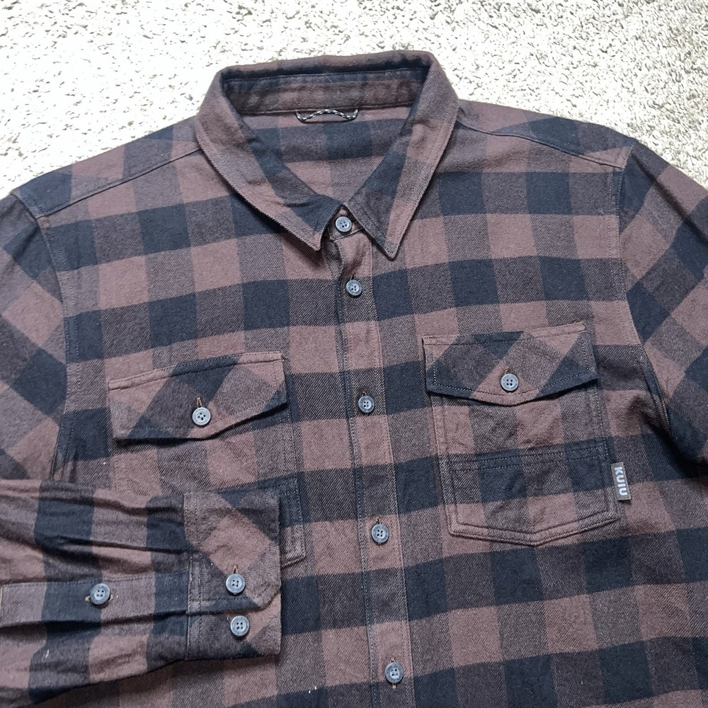 Kuiu Flannel Shirt Red Black Plaid Pattern Mens Large